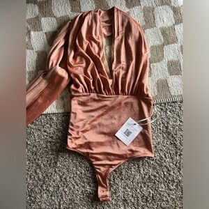 Free People NWT Wear 100 Ways Bodysuit Orange Size Small
